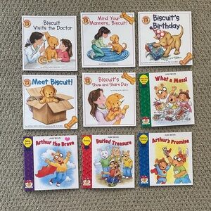 📕 🐶 Children's Book bundle - Biscuit and Arthur pbs 9 paperback books EUC